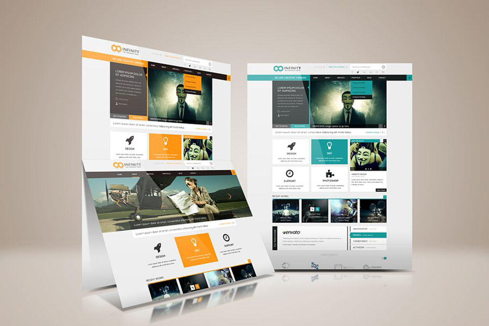 Website mockup for customer
